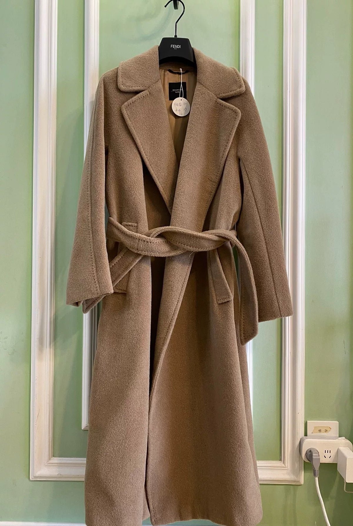 Max Mara Dark Camel Wool Alpaca Coat