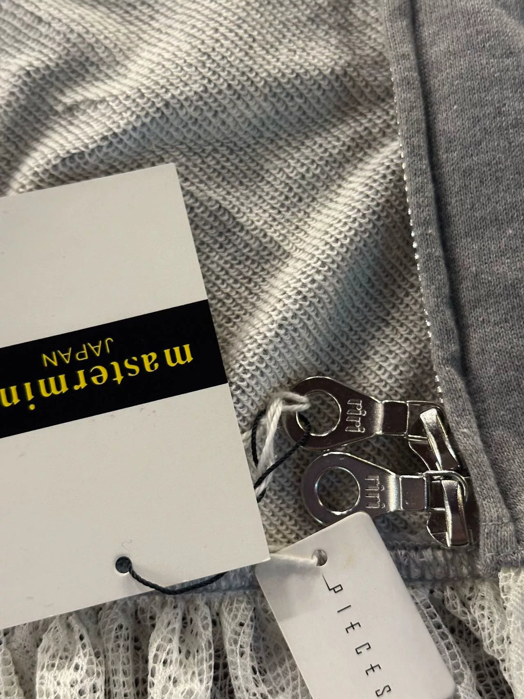 mastermind Japan Sample Grey Lace Skull Zip-Up Hooded Sweater