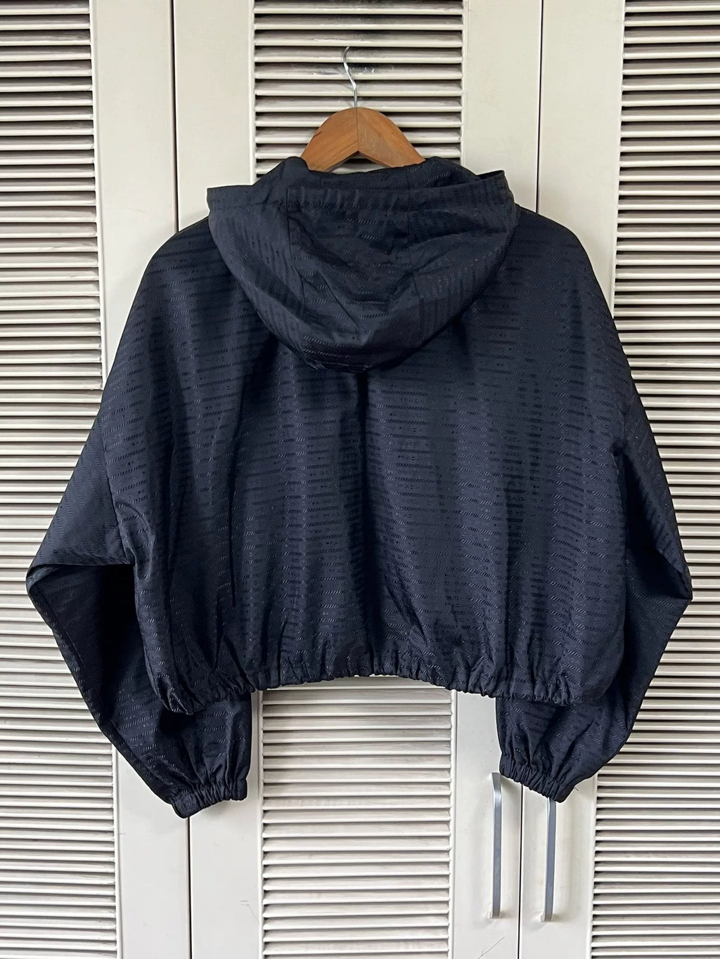 Prada Re-Nylon Black Hooded Triangle Logo Jacket