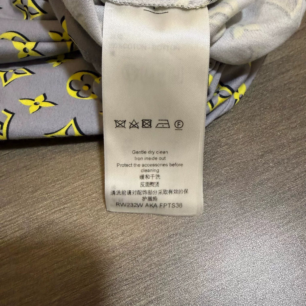 Louis Vuitton Fluorescent Yellow Chain Print Short Sleeve Top