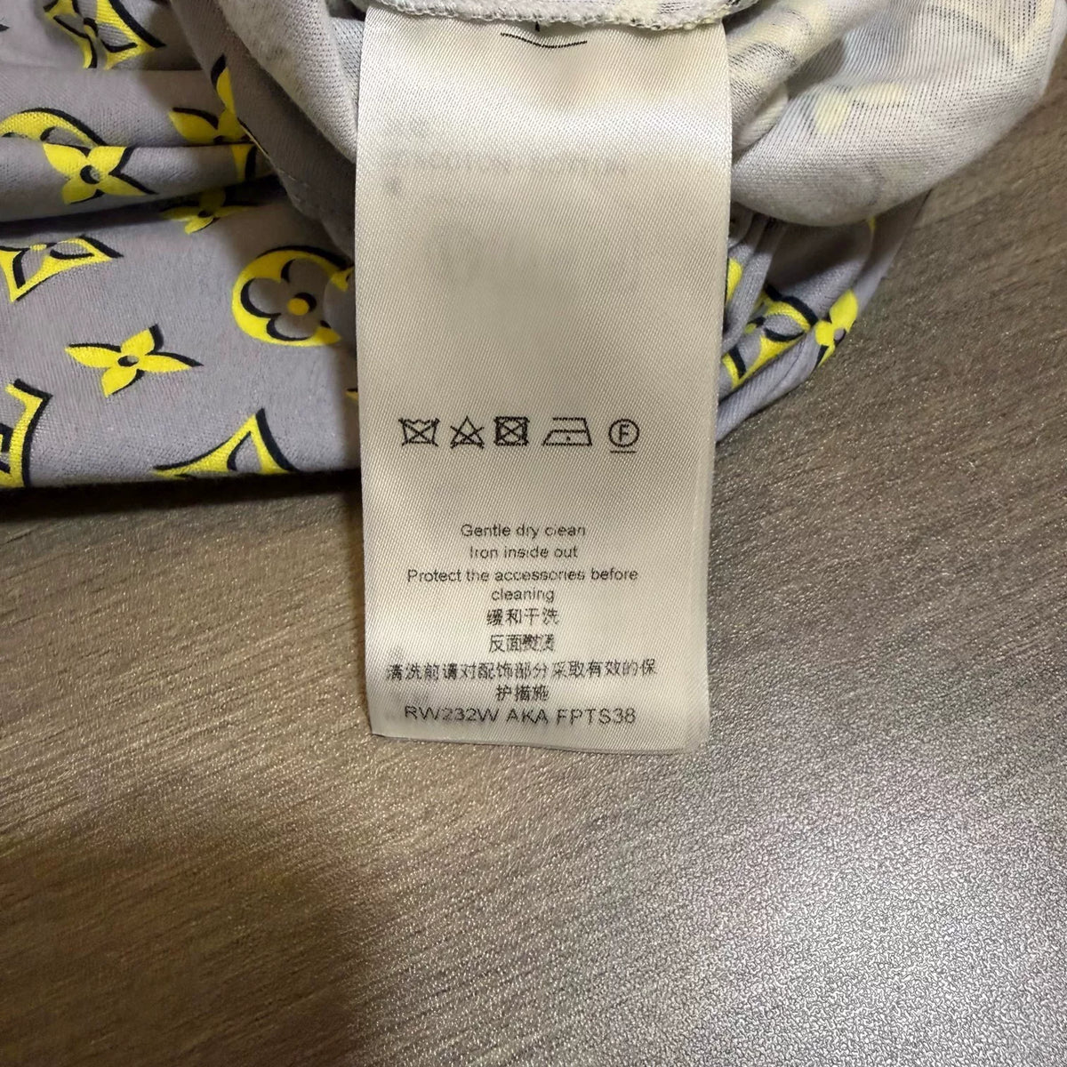 Louis Vuitton Fluorescent Yellow Chain Print Short Sleeve Top