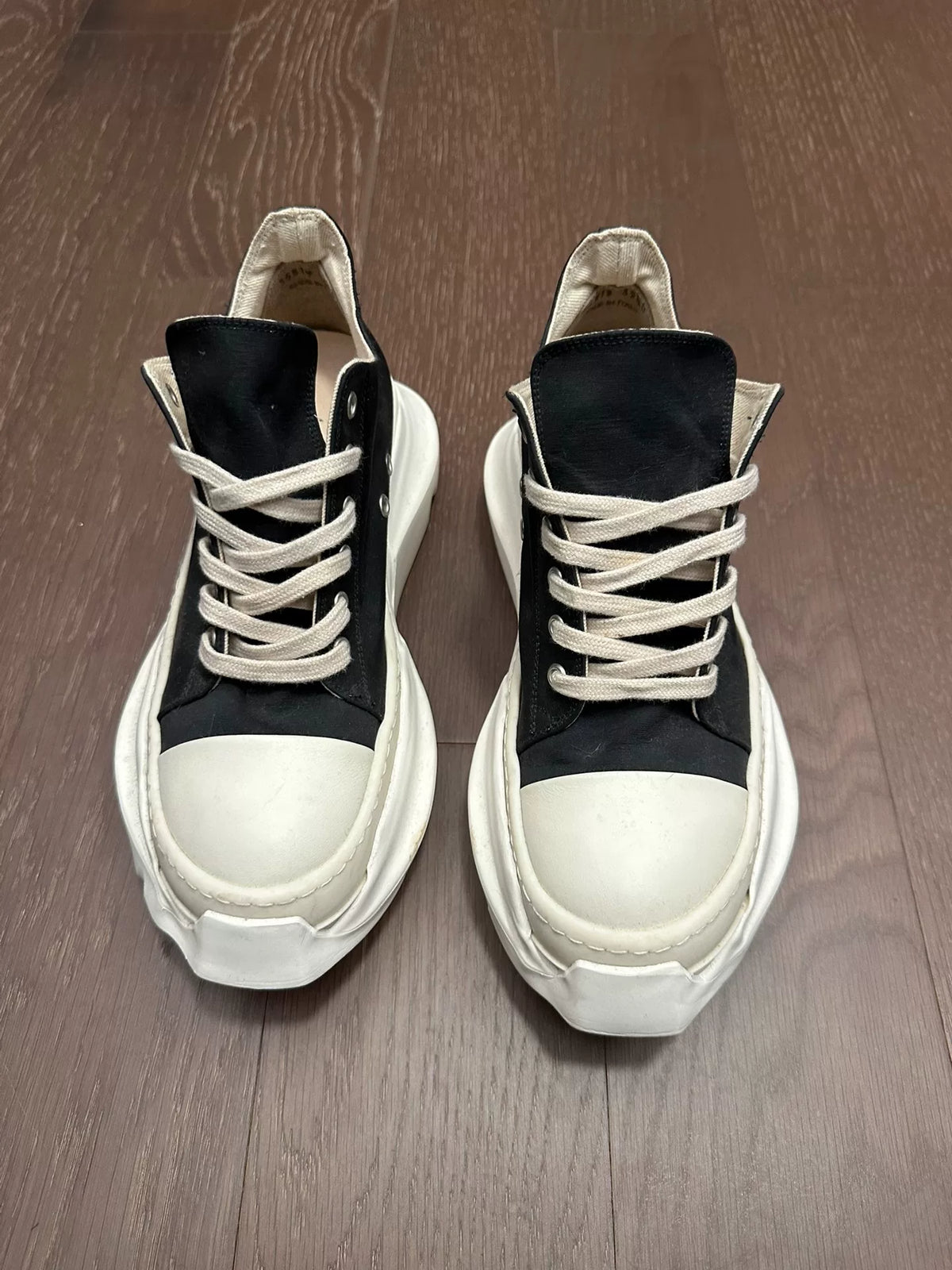 Rick Owens Black and White Tank Sole Large Converse Sneakers