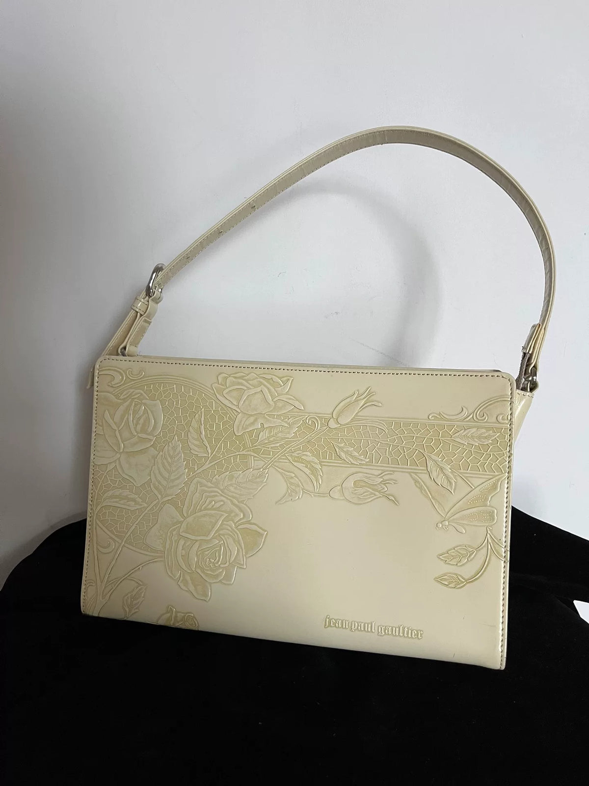 Jean Paul Gaultier Ivory Gun Flower Underarm Bag