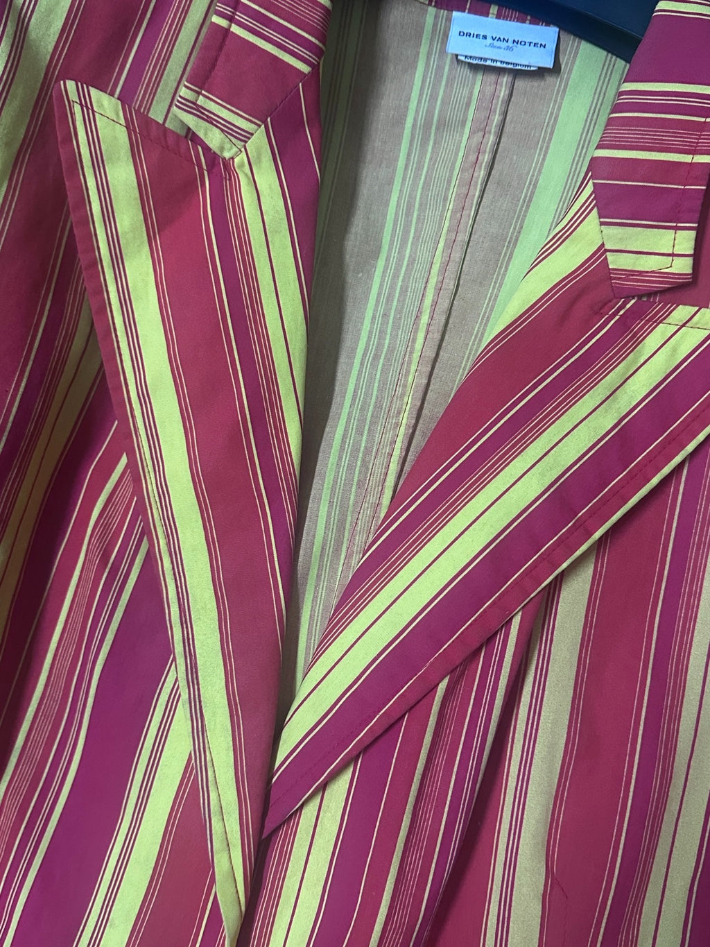 DRIES VAN NOTEN Striped Color-Block Short Jacket