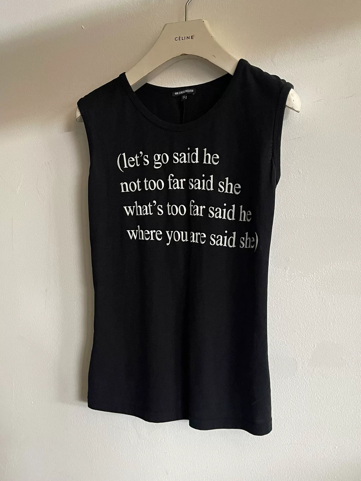 Ann Demeulemeester Cotton Four-Patch Back White Print Vest