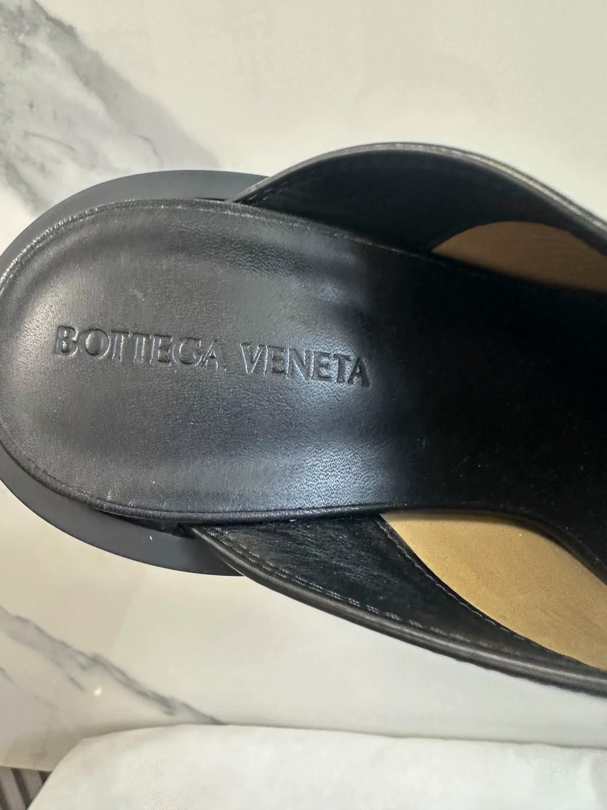 Bottega Veneta Black Flash Platform Mules