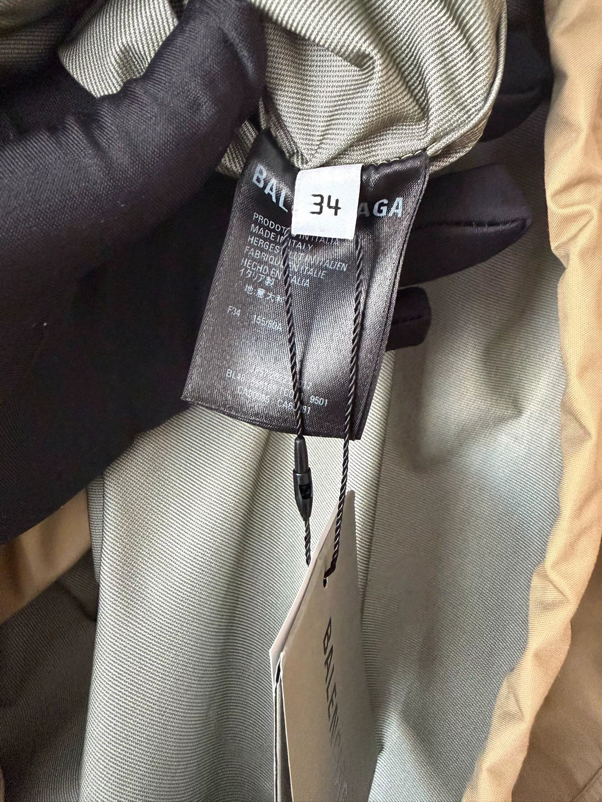 Balenciaga Khaki Back Print Windbreaker Jacket