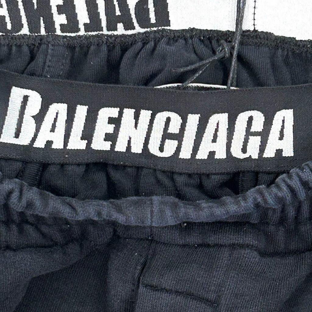 Balenciaga Double-Waist Ruched Washed Trousers