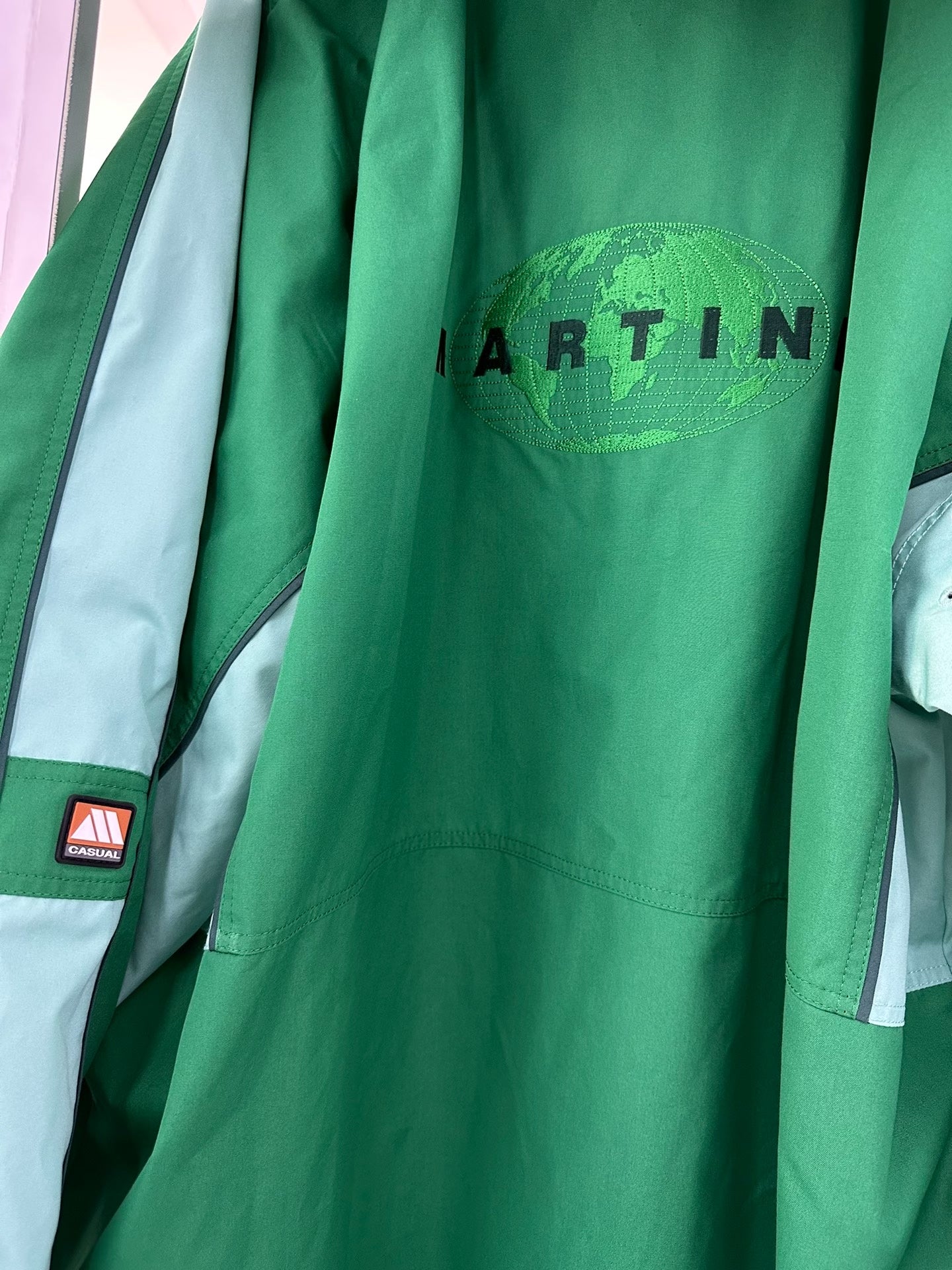 Martine Rose Logo 23SS Embroidered Green Color-Block Jacket Shell Jacket