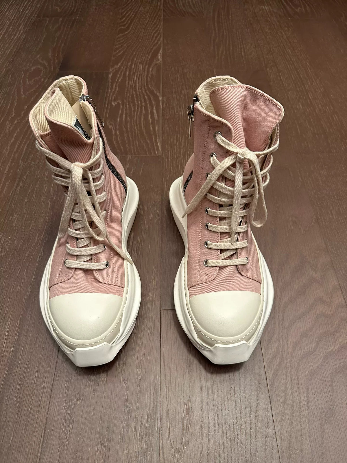 Rick Owens Cherry Blossom Pink Tank Sole Large Converse Sneakers