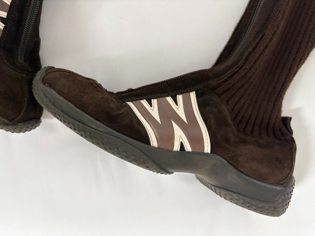 Walter van Beirendonck Knit Patchwork Boxing Boots