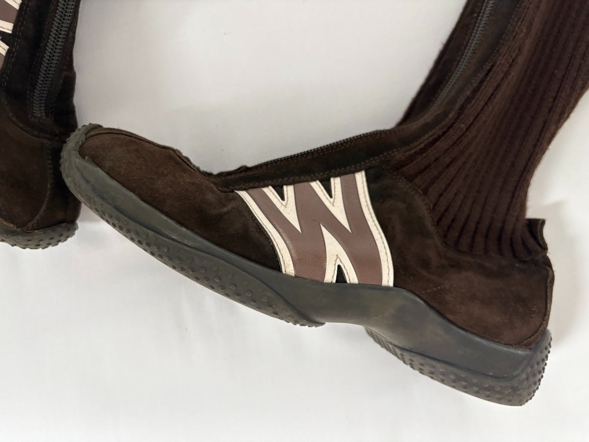 Walter van Beirendonck Knit Patchwork Boxing Boots
