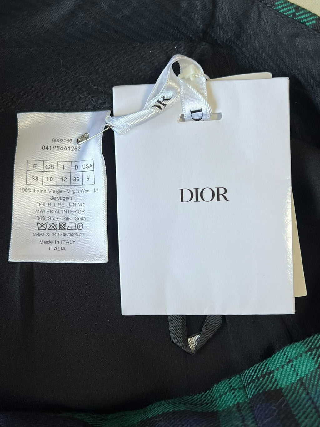 Dior Plaid Wool Green Shorts
