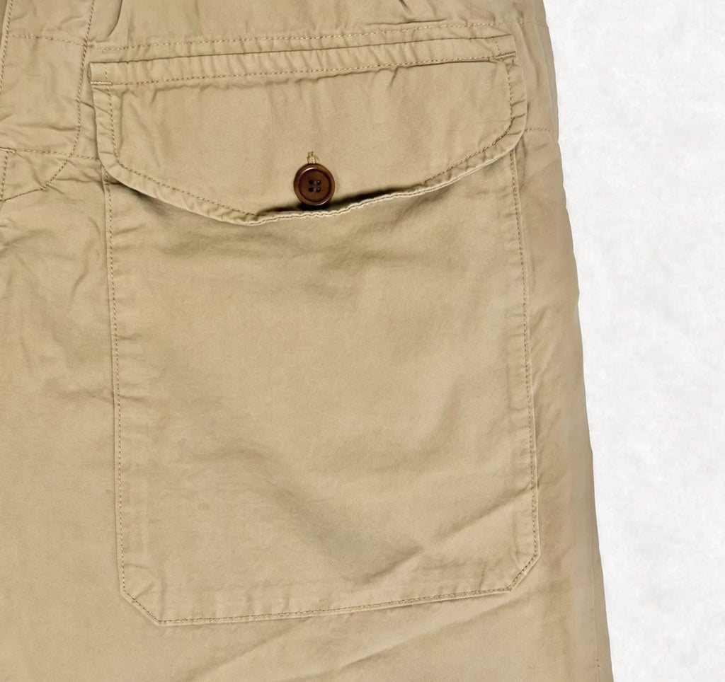 Visvim 21SS Coronel P37 Cotton Beige Drawstring Distressed Pants