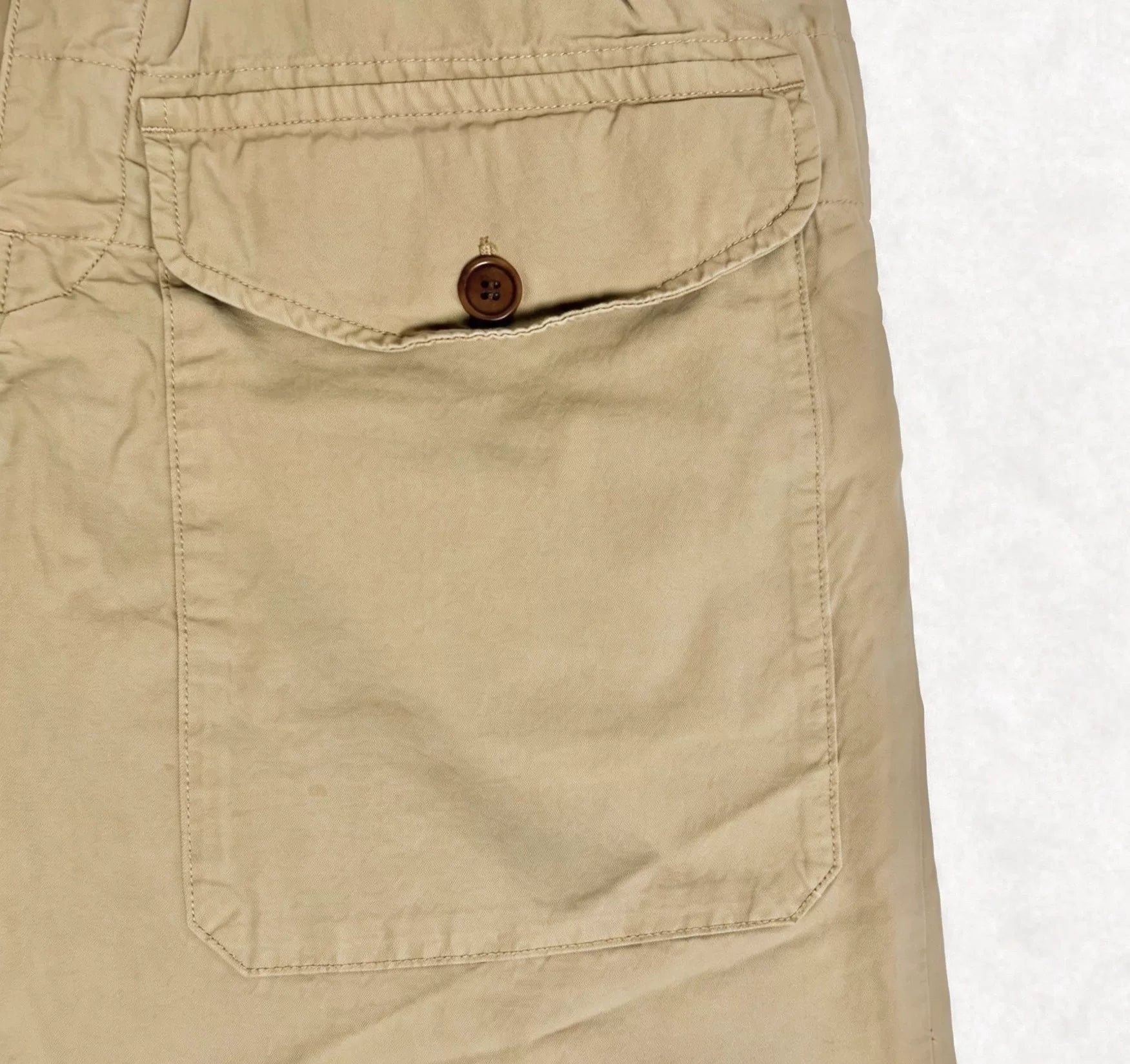 Visvim 21SS Coronel P37 Cotton Beige Drawstring Distressed Pants