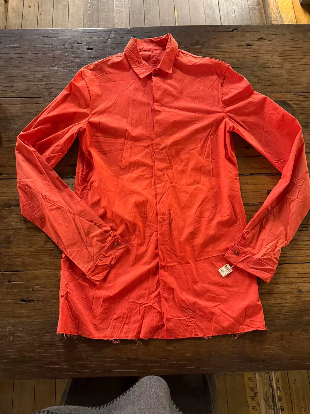 M.A+ FW15 Red High Risk Fitted Cotton Shirt