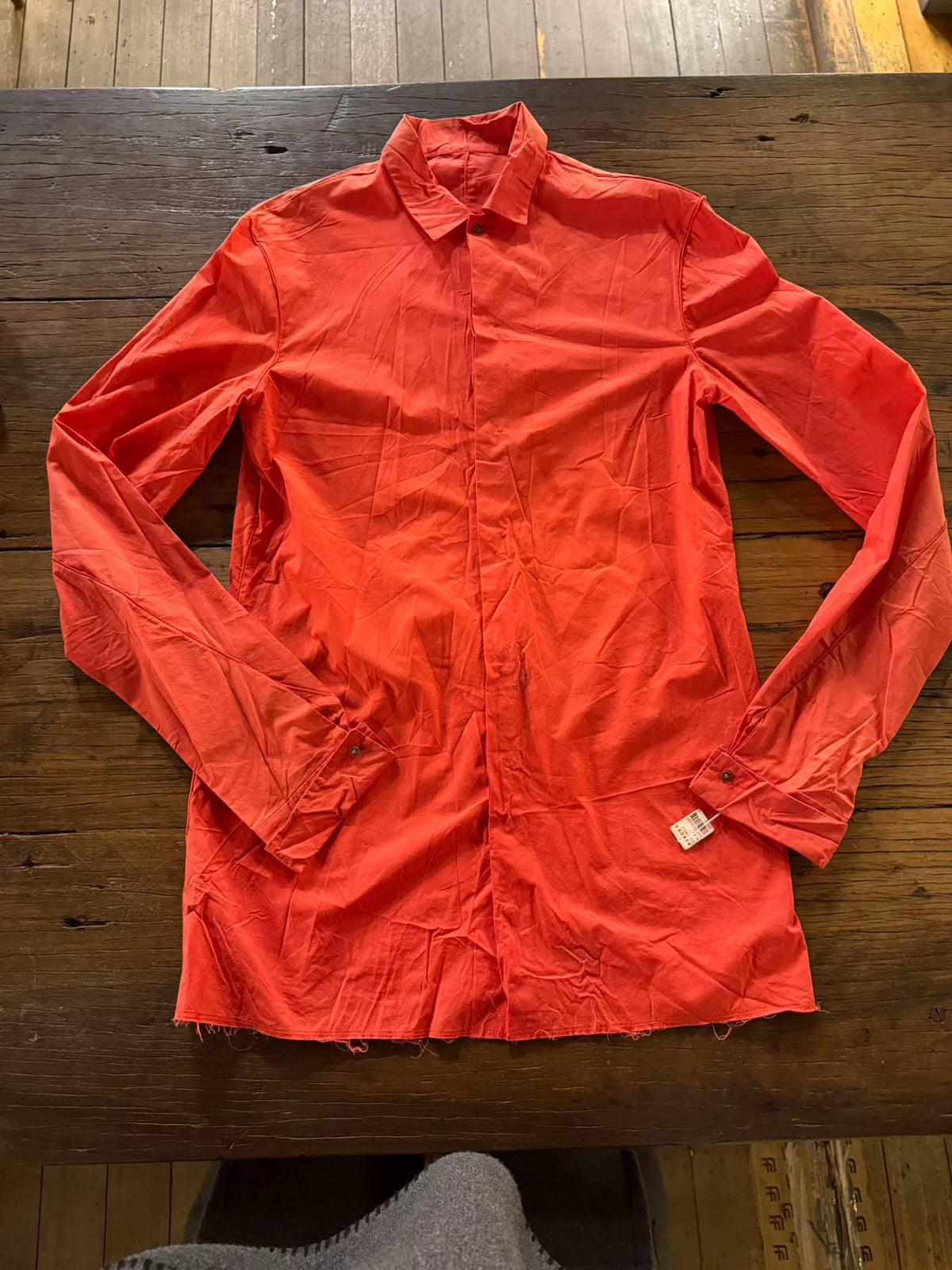 M.A+ FW15 Red High Risk Fitted Cotton Shirt