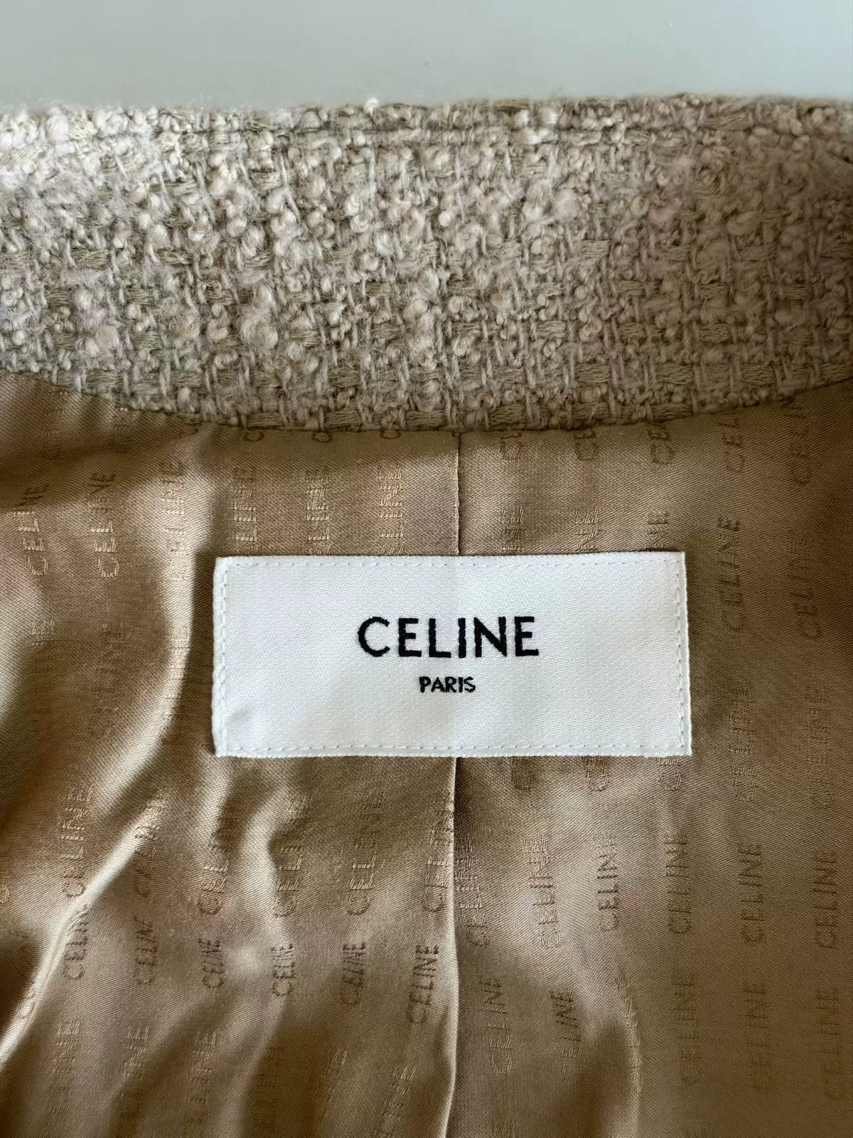 Celine Double-Breasted Tweed Jacket