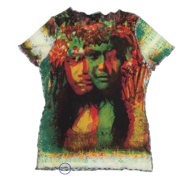 Jean Paul Gaultier Vintage Green Portrait Top