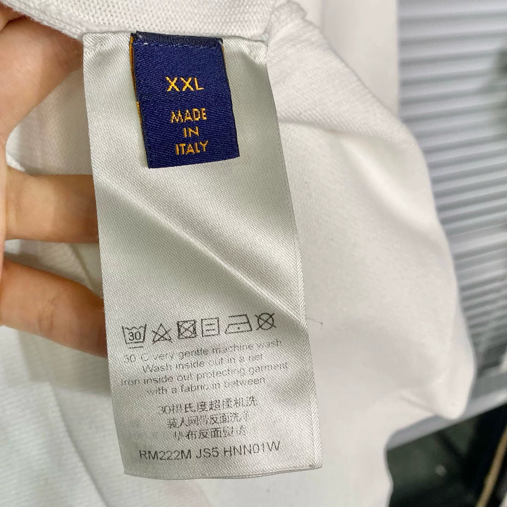 Louis Vuitton Logo Cotton White Short Sleeve T-Shirt