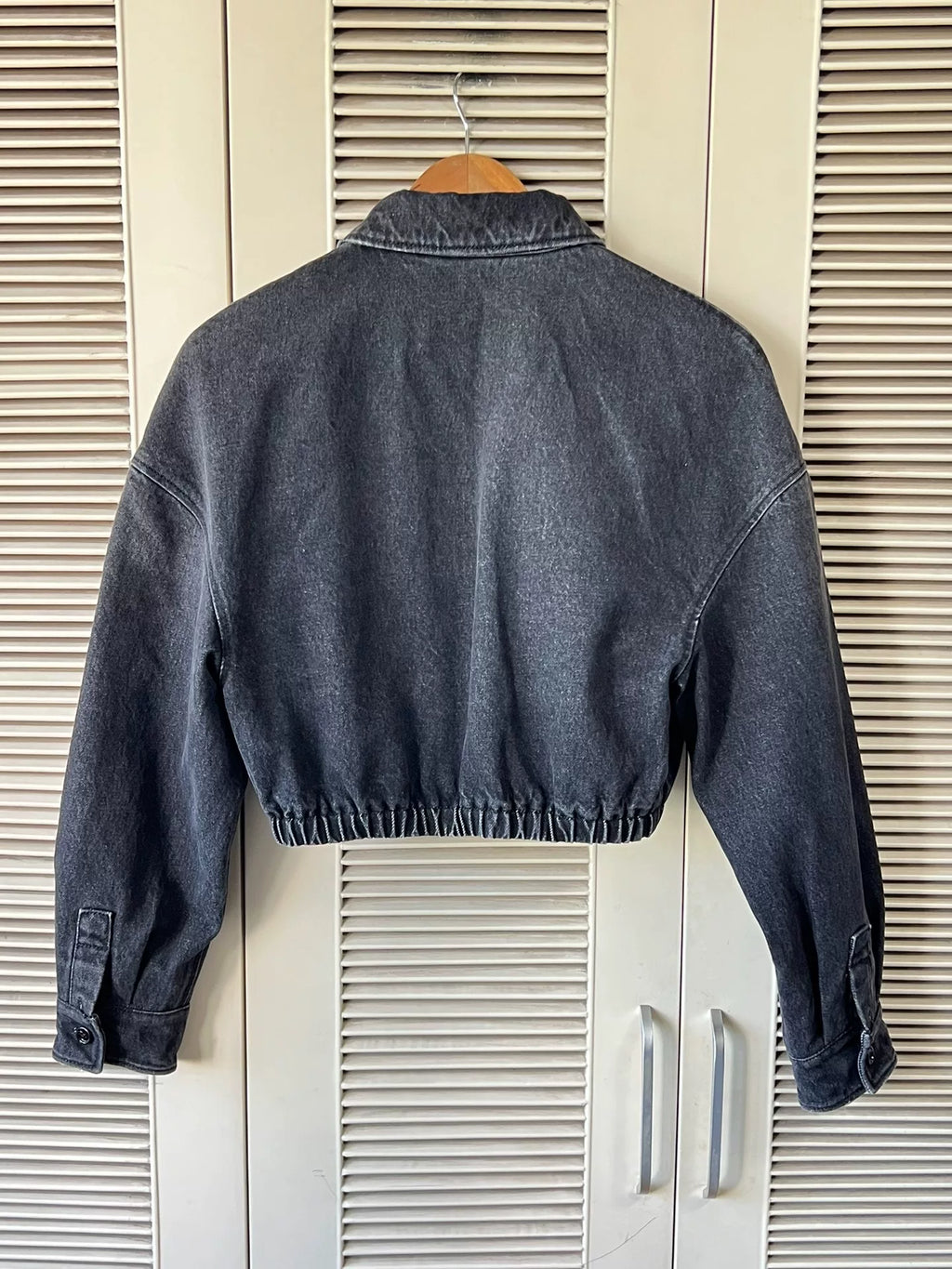 Prada Gray Denim Triangle Logo Jacket