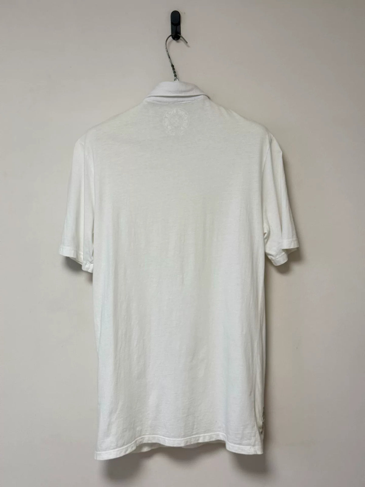 Chrome Hearts Heart Silver-Button Leather-Patch Polo Shirt