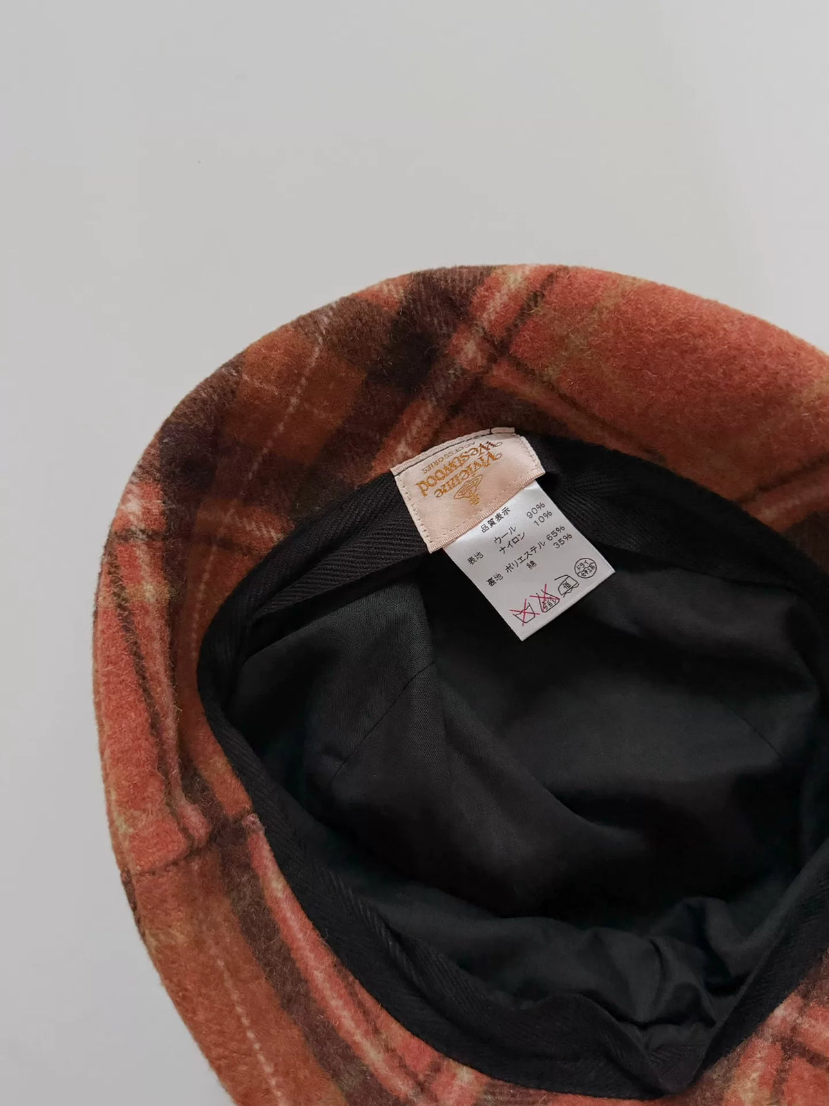 Vivienne Westwood 90s vintage plaid bucket hat with the iconic Orb logo