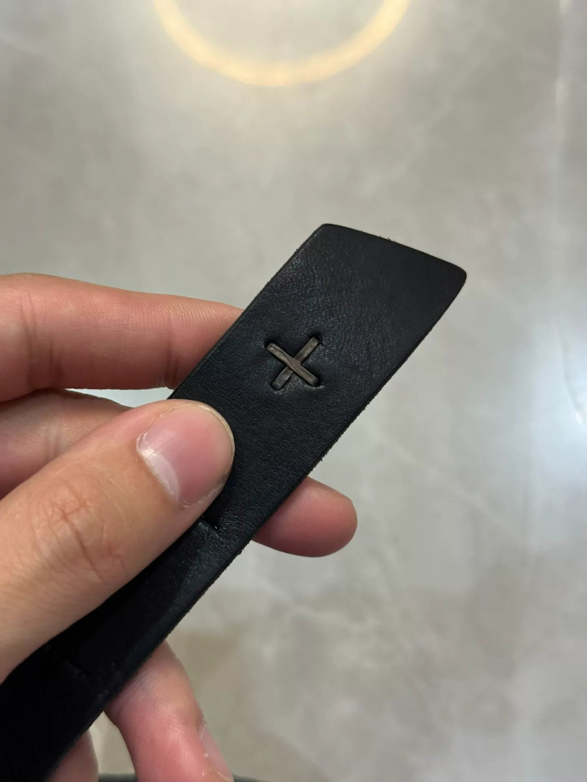 M.A+ SS06 'Y' Buckle Split Leather Belt