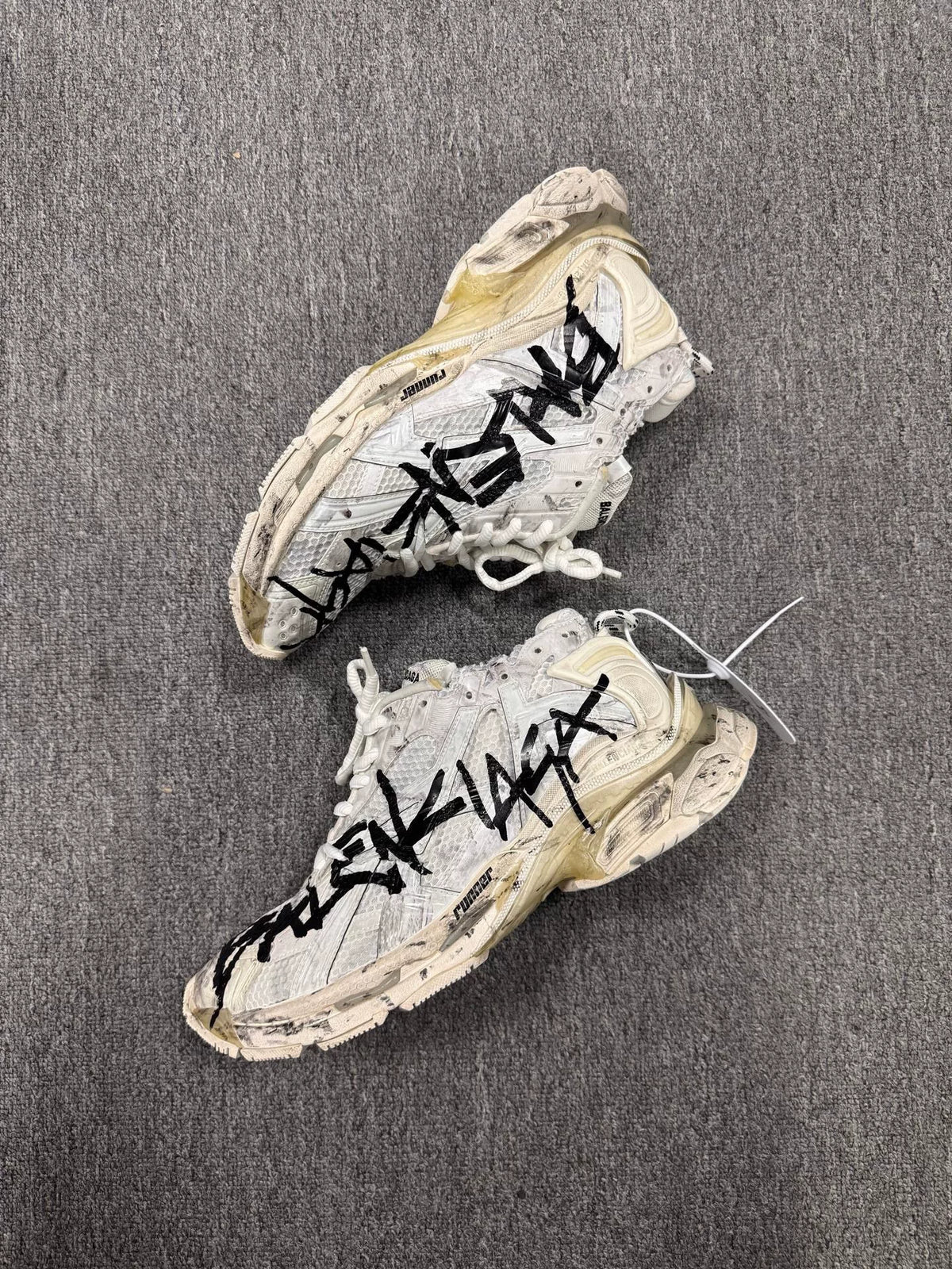 Balenciaga Runner Black White Graffiti Sneakers