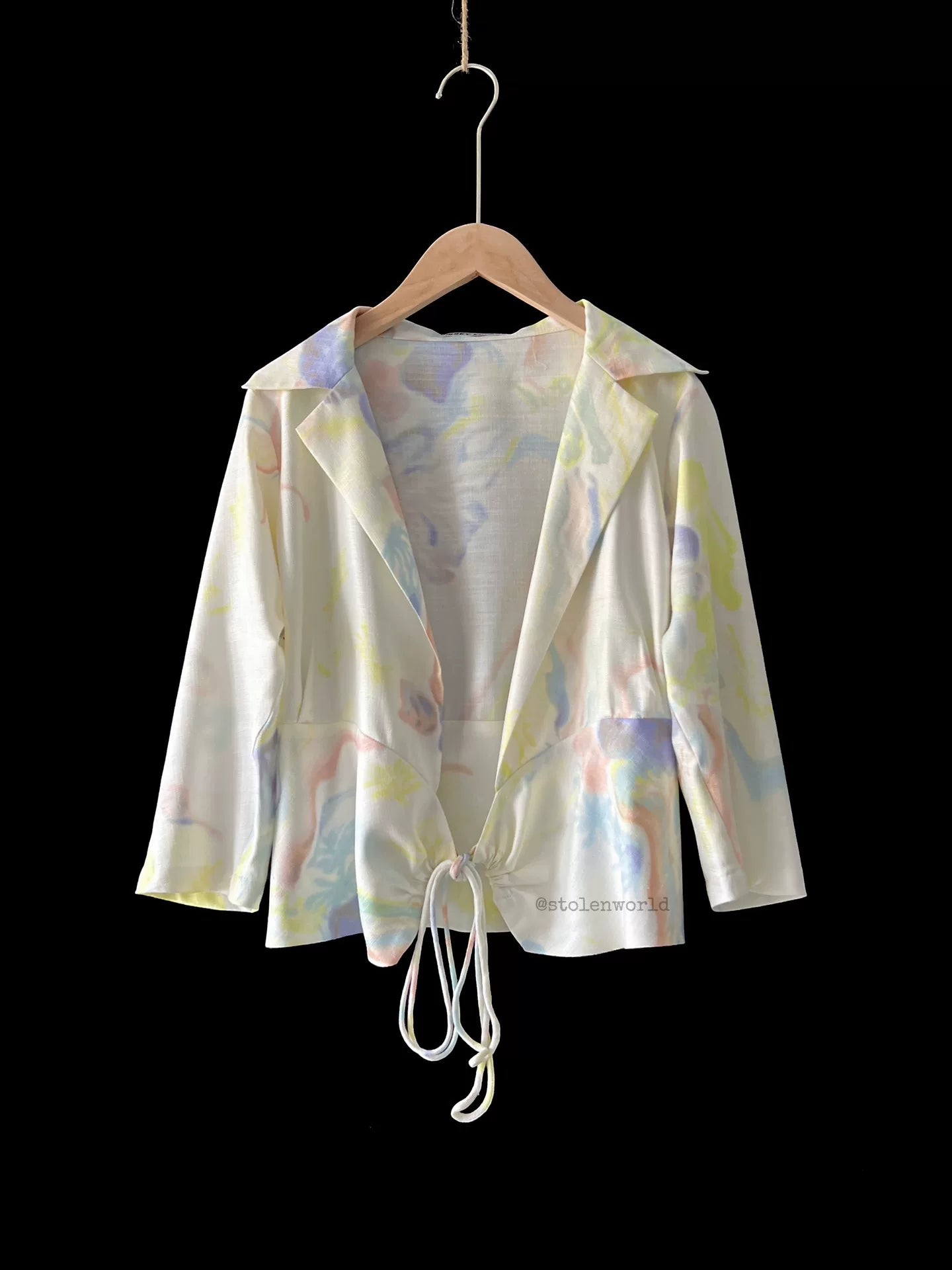 Issey Miyake 06SS Runway Oil Paint Drawstring Top - Devines