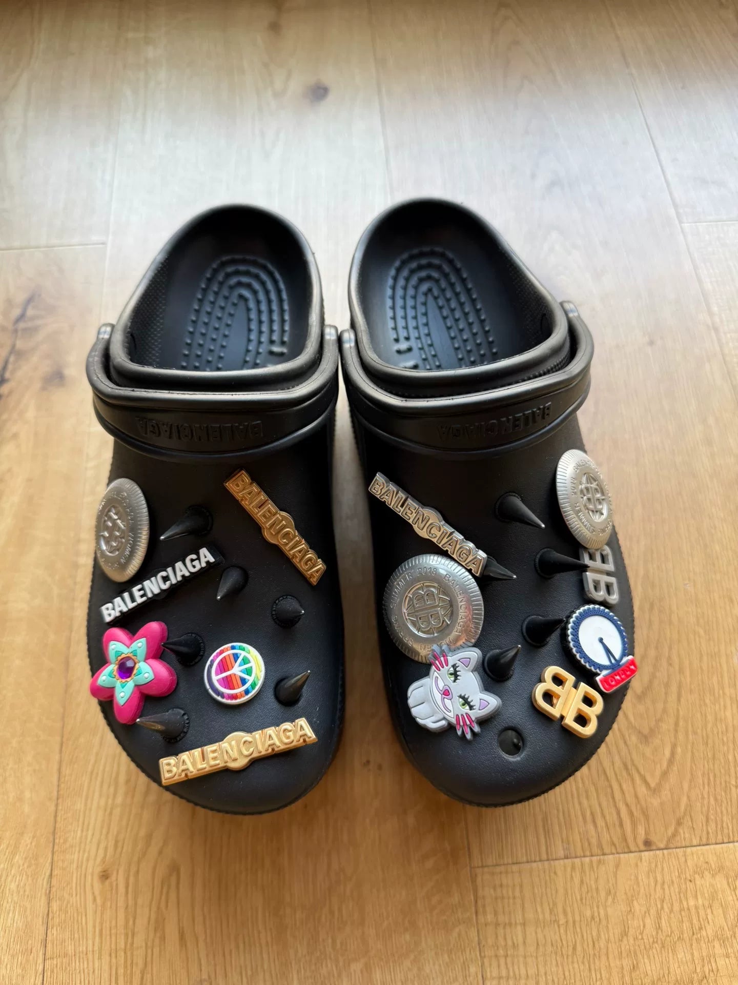 Balenciaga X Crocs Collaboration Runway Studded Platform Slides