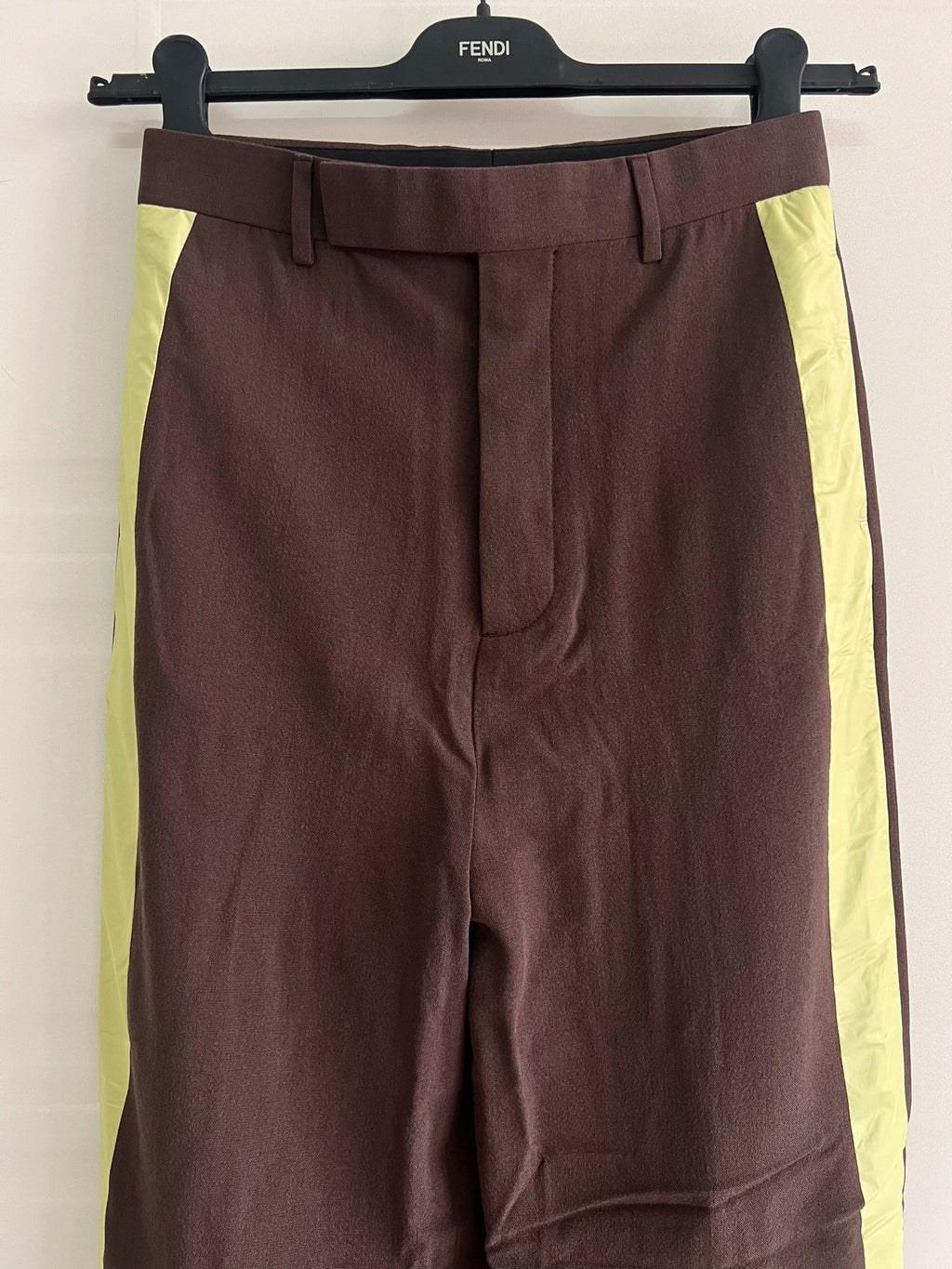 Rick Owens FW18 Striped Side Wool Wide-Leg Pants