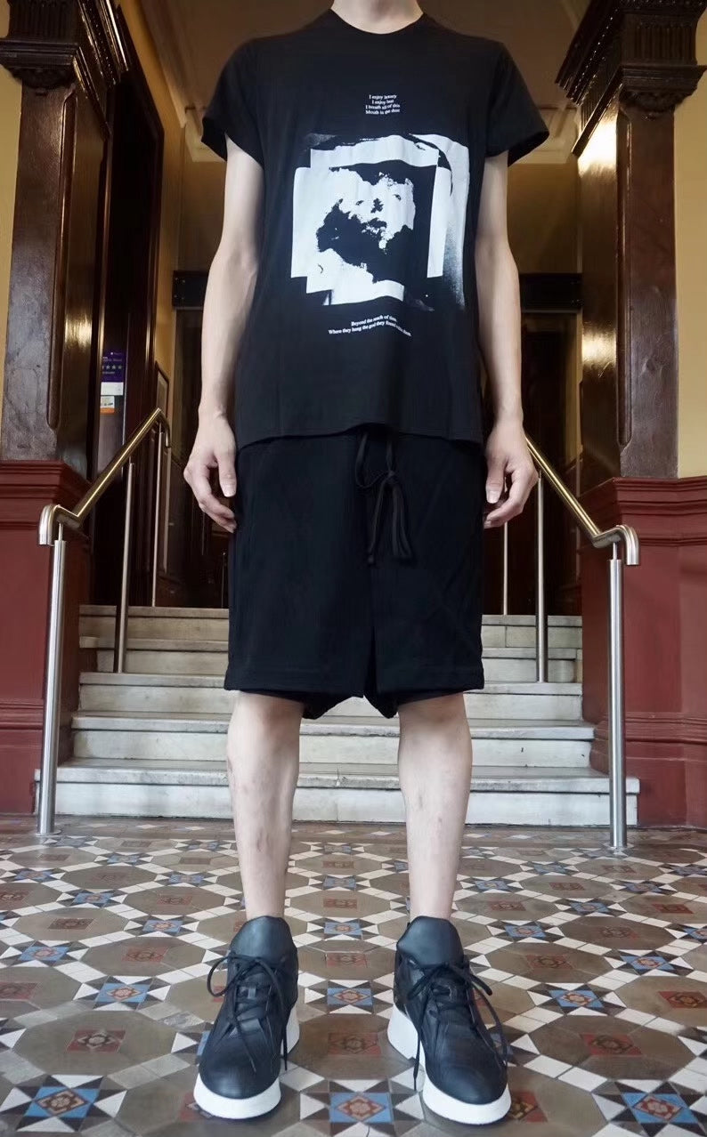 Julius AW17 Black Knives Wrap Cotton Shorts