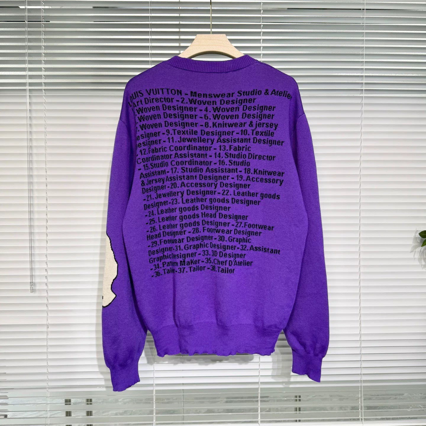 Louis Vuitton Wool Logo Purple Knit Sweater