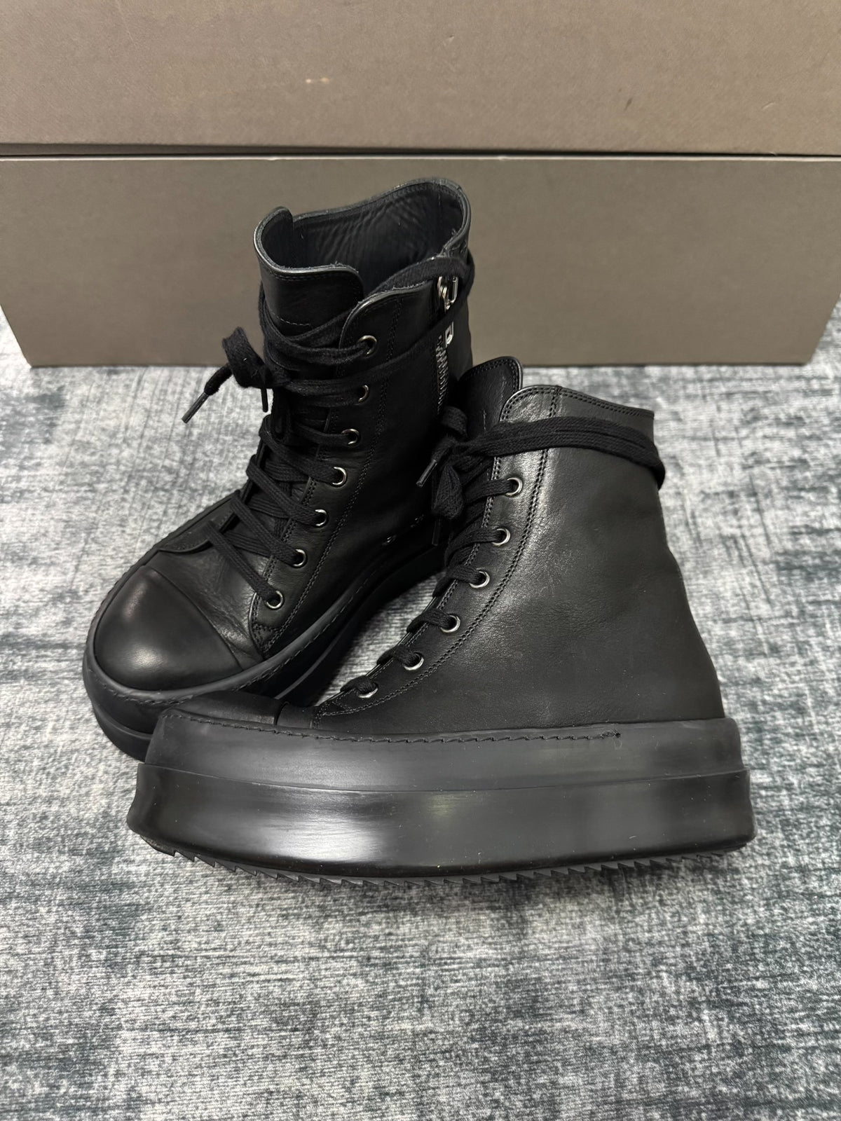 Rick Owens Black High-Top Sneakers