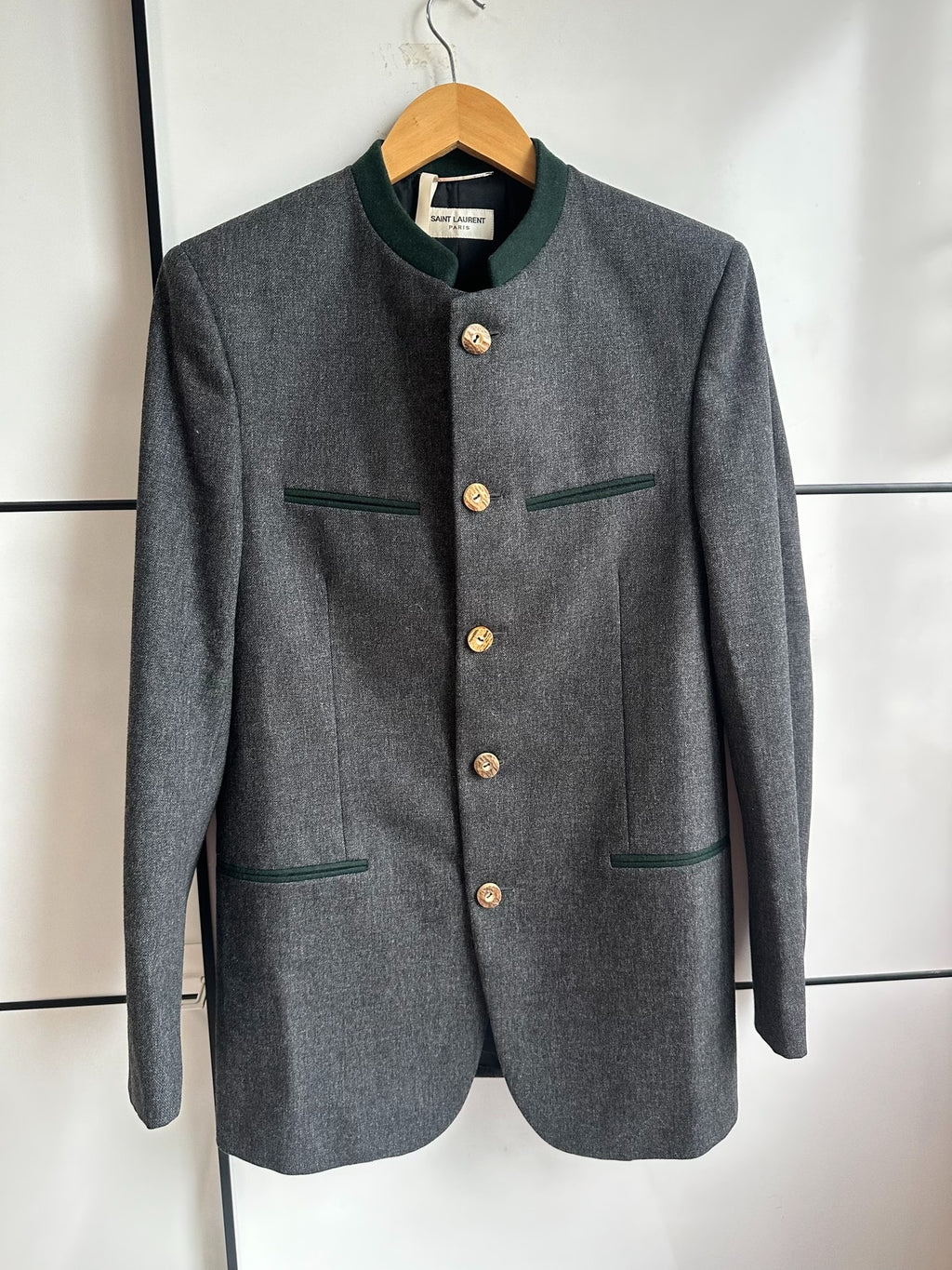 Saint Laurent FW14 Four-Pocket Wood-Button Wool Jacket