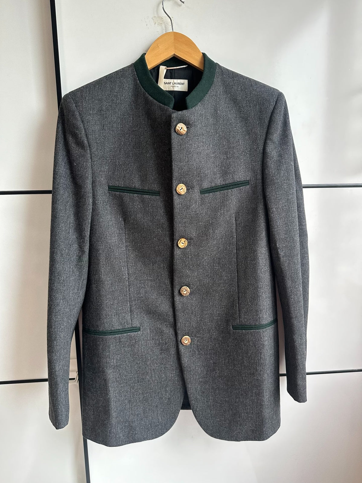 Saint Laurent FW14 Four-Pocket Wood-Button Wool Jacket