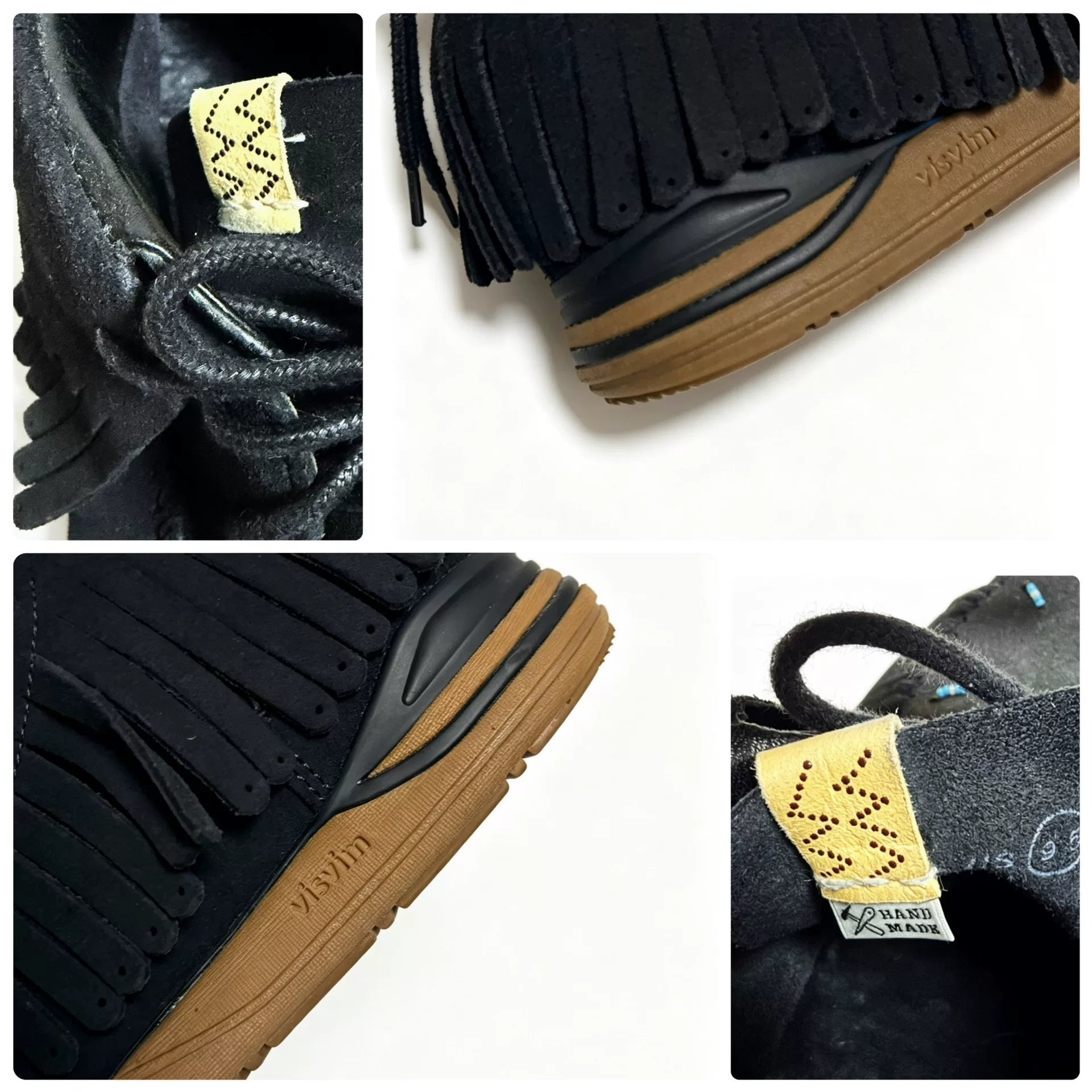 Visvim 22AW Fbt Shaman-Folk Fringe Leather Black Boots