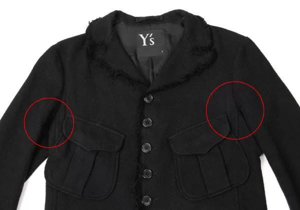 Yohji Yamamoto Black Raw-Edge Jacket