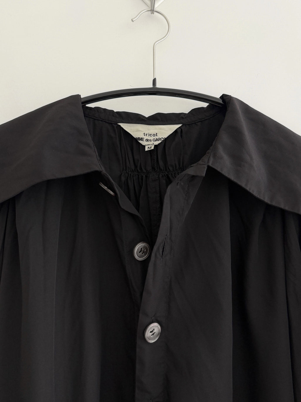 Comme Des Garcons Black Pleated Collar Lapel Shirt - Devines