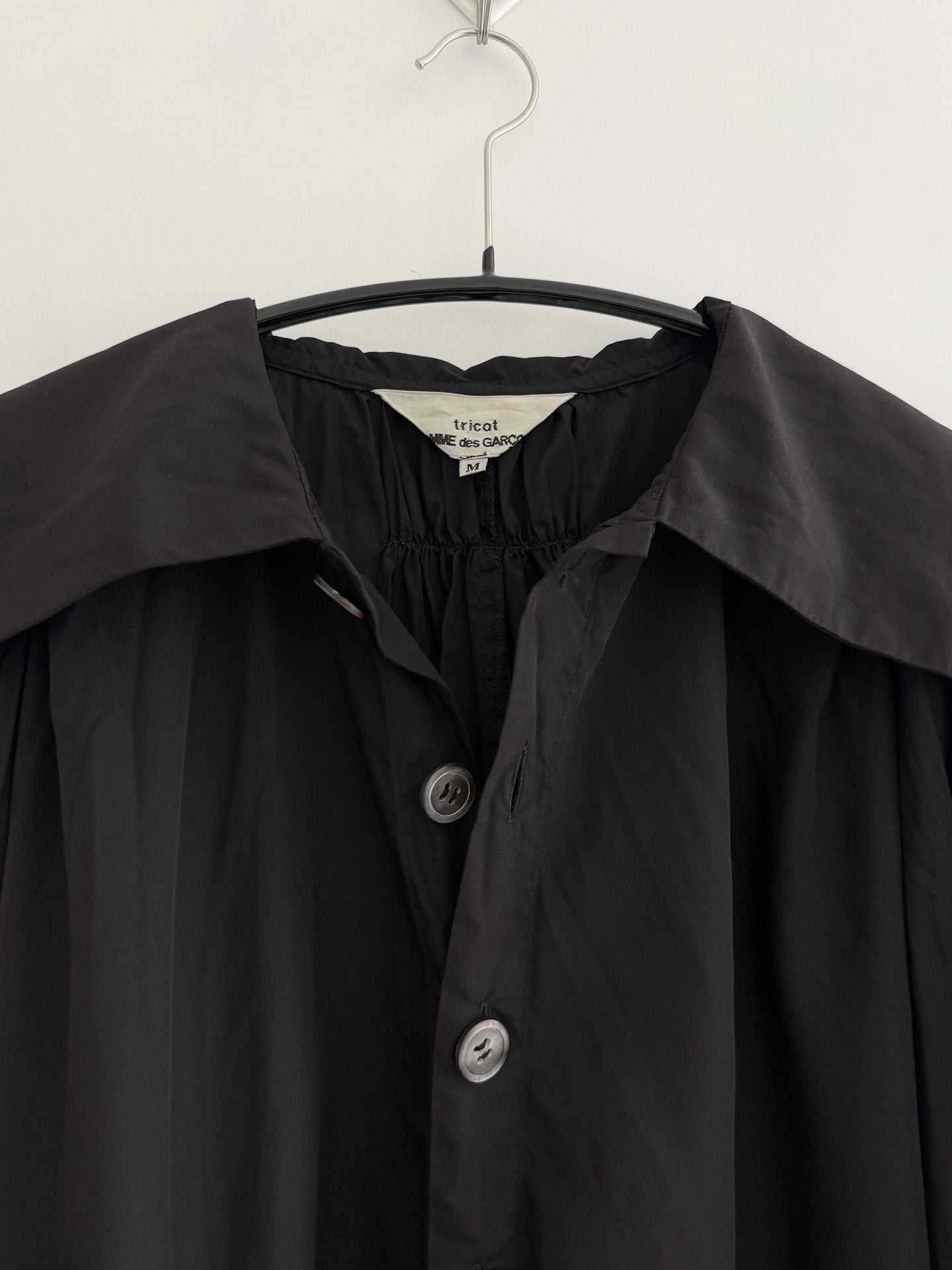 Comme Des Garcons Black Pleated Collar Lapel Shirt - Devines