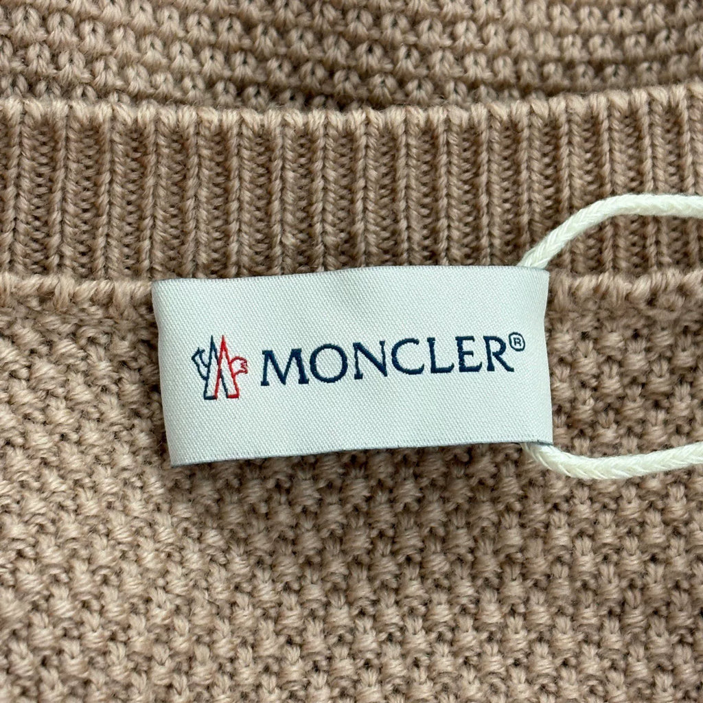 Moncler Pink Knit Wool-Panel Down Jacket