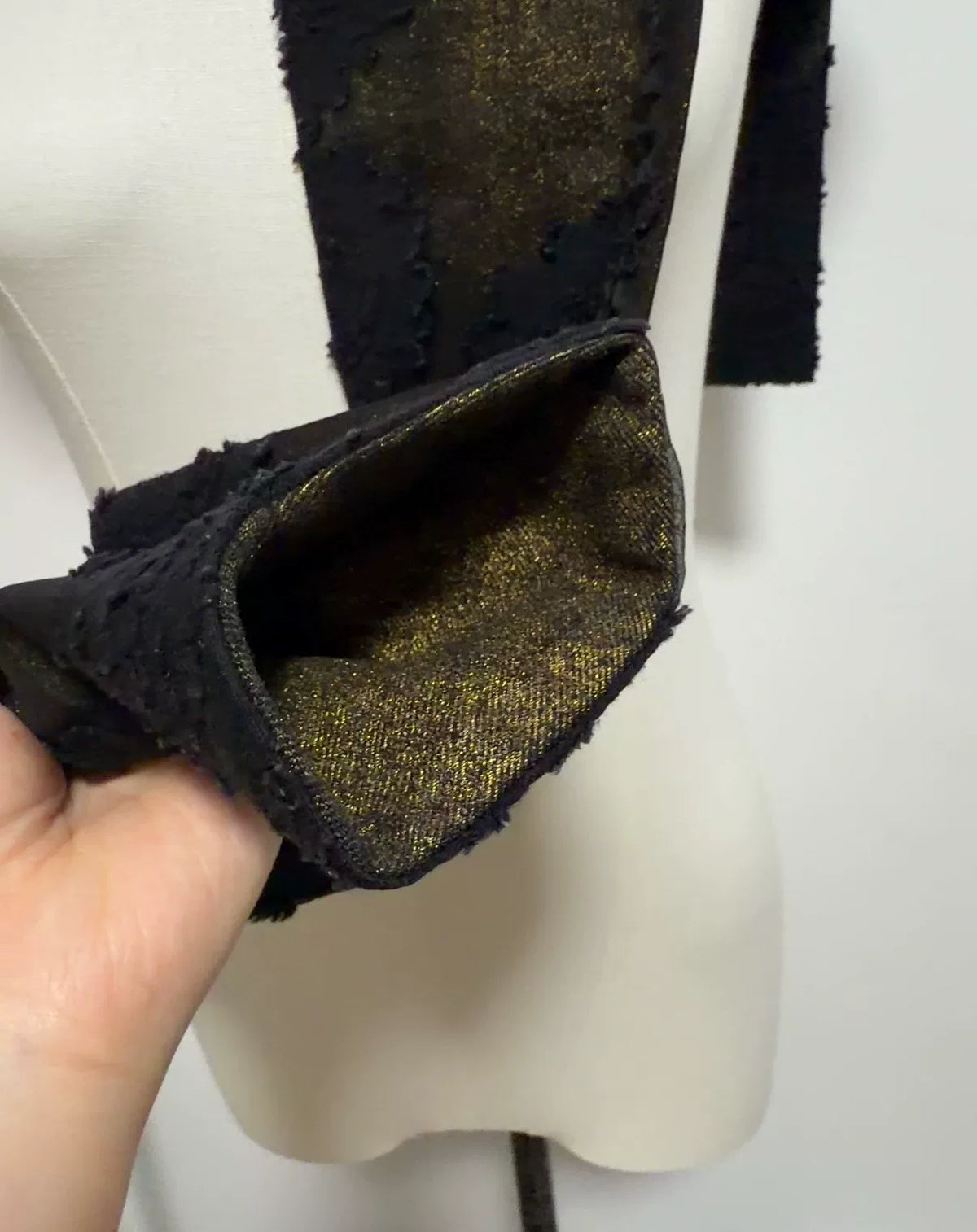 ann demeulemeester Totem Gold-Thread Scarf