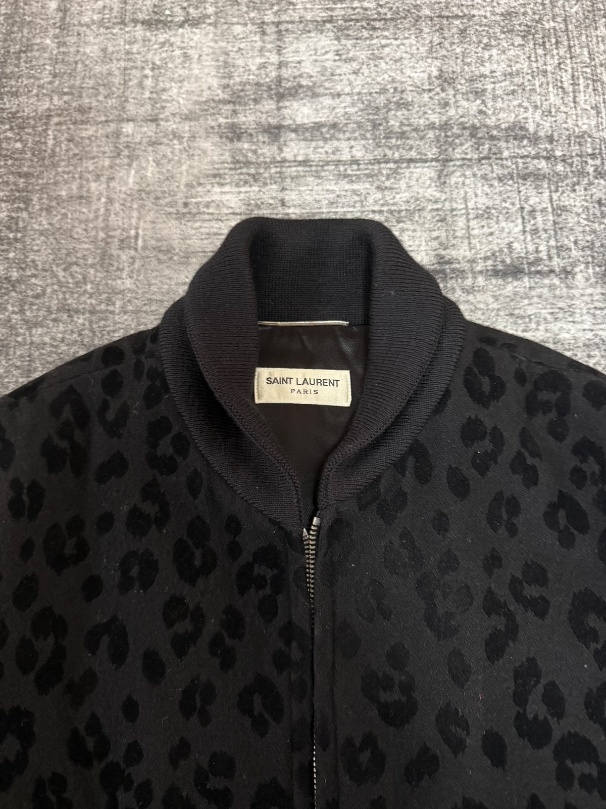Saint Laurent 15FW Dark Leopard Print Padded Jacket