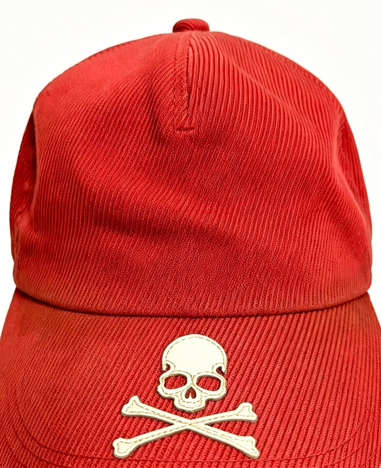 Mastermind Japan Mainline Red Baseball Skull Leather Patch Cap