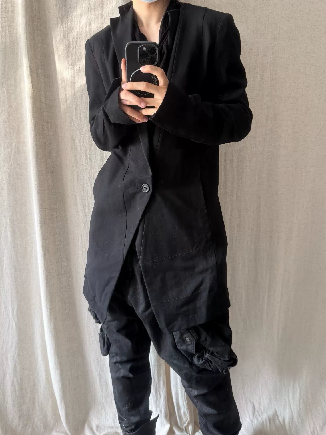 Julius SS16 Deconstructed Padded Shoulder Viscose Cotton Blazer