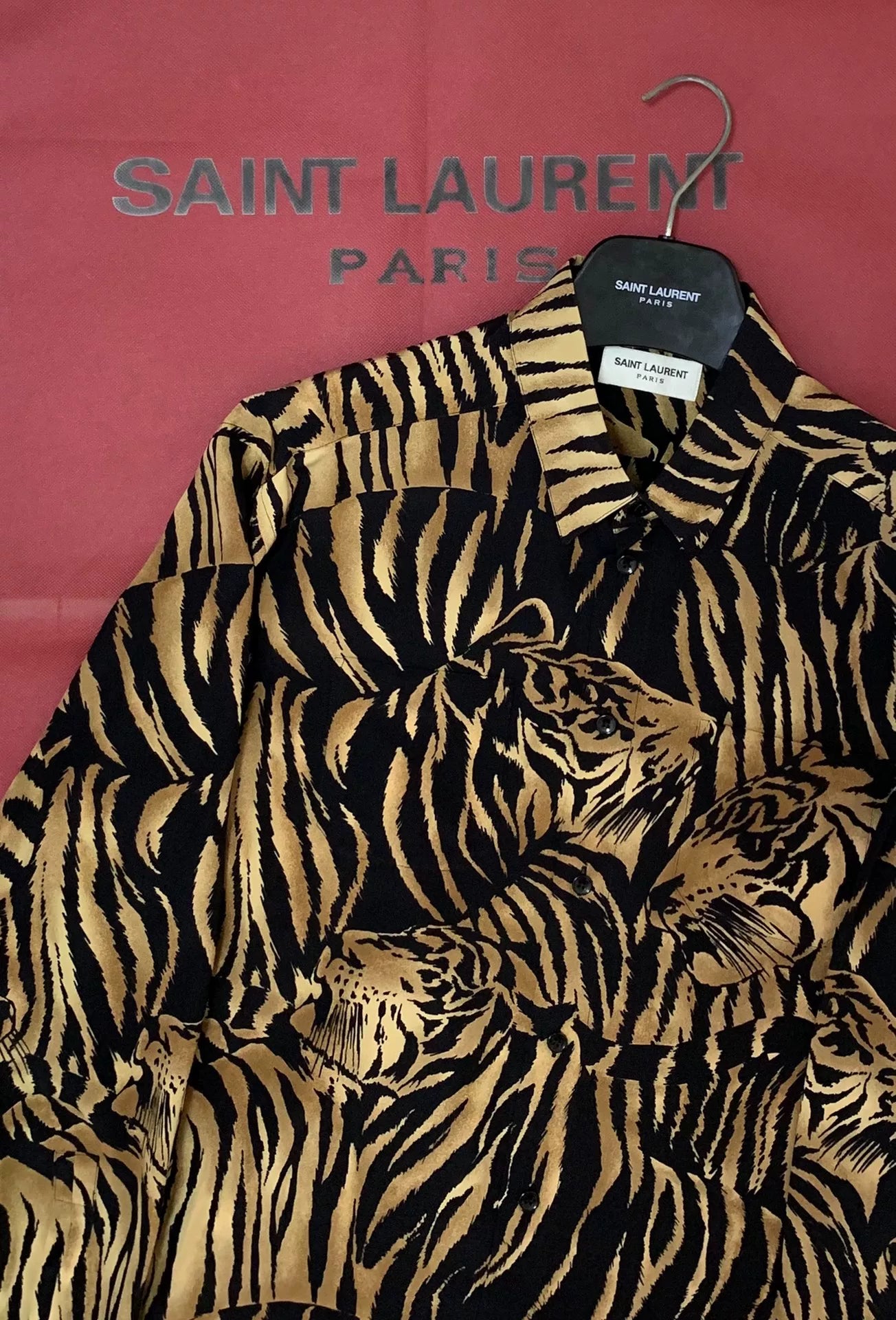 Saint Laurent 22SS Silk Pocket All-Over Print Shirt