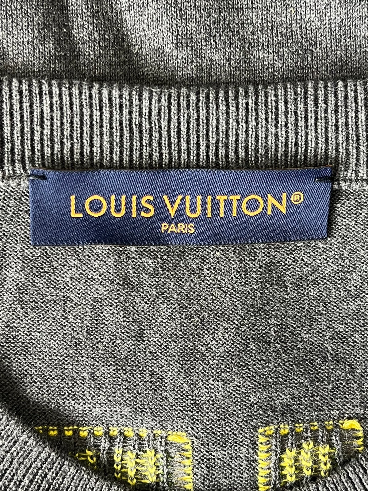 Louis Vuitton LV Dog Series Beaded Logo Knit Short-Sleeve T-Shirt