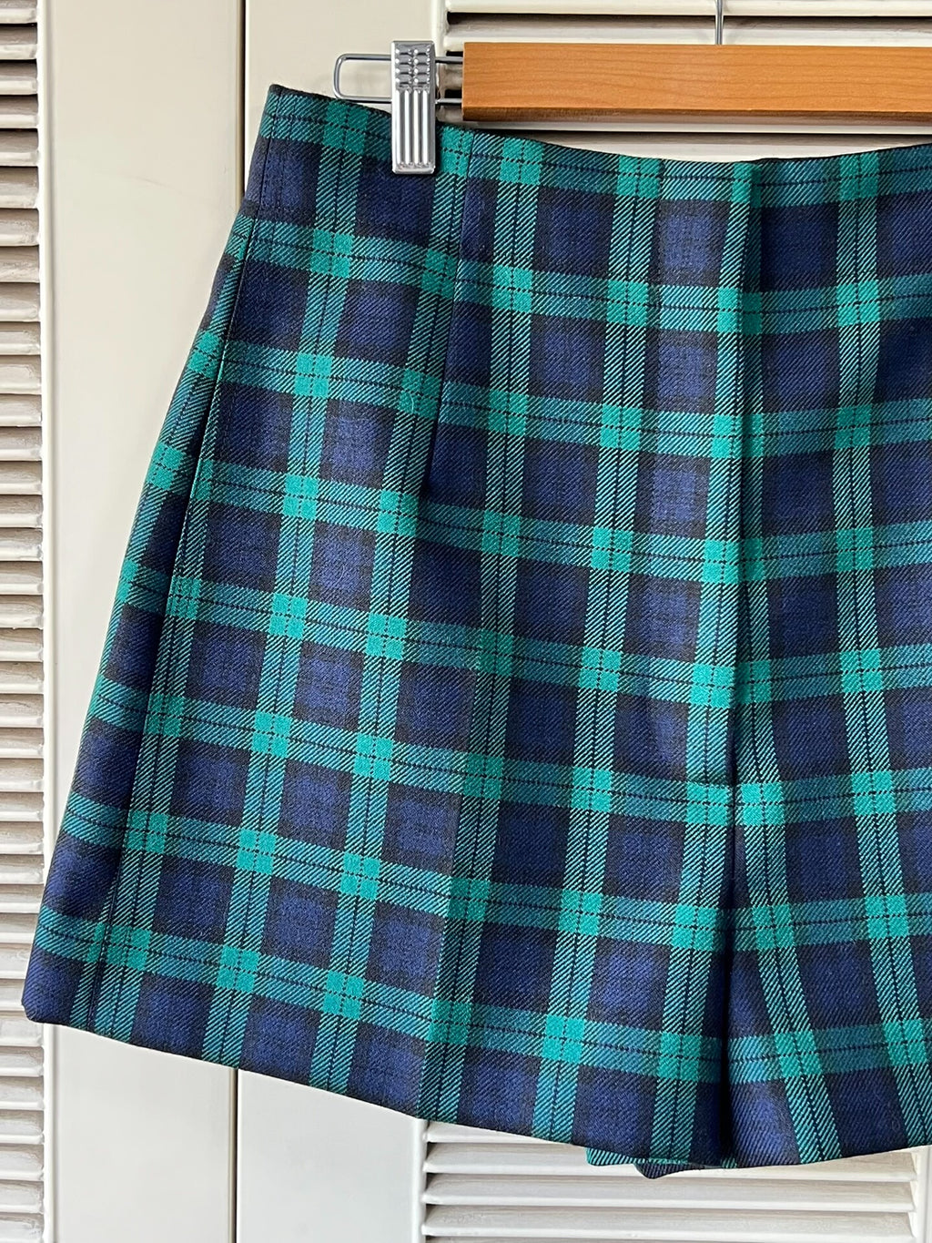 Dior Plaid Wool Green Shorts