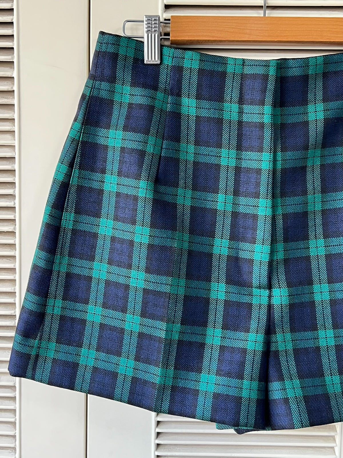 Dior Plaid Wool Green Shorts